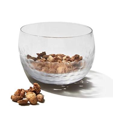 Imagem de Amehla Tigela de nozes, pote de lanche e doces, com acabamento martelado, peça de mesa de vidro soprado à mão