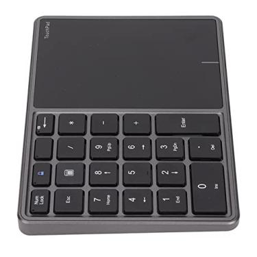 Imagem de Teclado numérico Bluetooth para laptop, teclado numérico sem fio 2.4G teclado numérico 22 teclas Teclado numérico de contabilidade financeira com touchpad para laptop desktop, PC, notebook(Cinza)