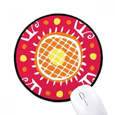 Imagem de DIYthinker Girassol México Totems Civilização Antiga Mouse Pad Desktop Escritório Tapete Redondo para Computador
