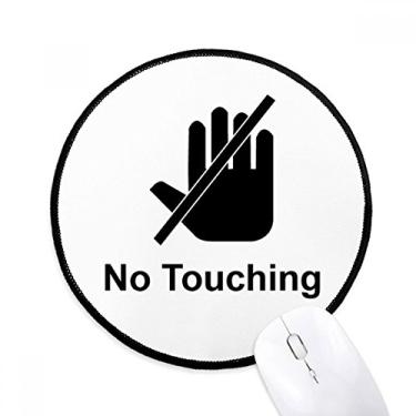 Imagem de Tapete de mouse com estampa de desenho animado de símbolo de aviso desktop escritório tapete redondo para computador