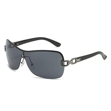 Imagem de Óculos de sol punk de uma peça feminino masculino óculos de sol sem aro de luxo óculos de designer de moda senhora uv400 óculos, 1, tamanho único