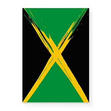 Imagem de Arte Maníacos Quadro Decorativo em Tela Canvas Bandeira Jamaica - 23x16,25cm