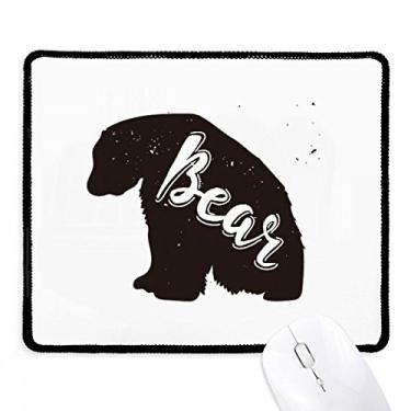 Imagem de Mousepad de borracha com borda costurada, urso polar e branco