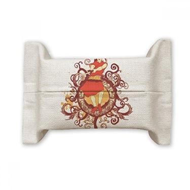 Imagem de Bolsa de linho de algodão com ilustração de espada Samurai vermelha japonesa