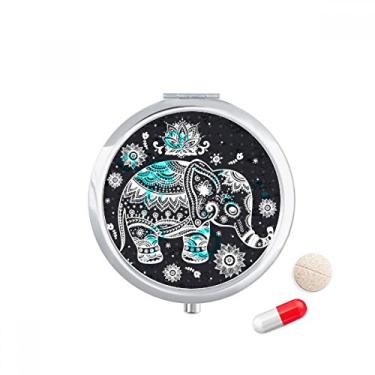 Imagem de Caixa de armazenamento de remédios com flor de elefante preto e azul da Nation