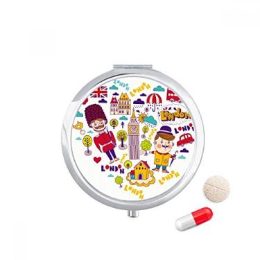 Imagem de Caixa de comprimidos vermelha em formato de coração para cabine de telefone da Grã-Bretanha, Reino Unido, caixa de armazenamento de remédios