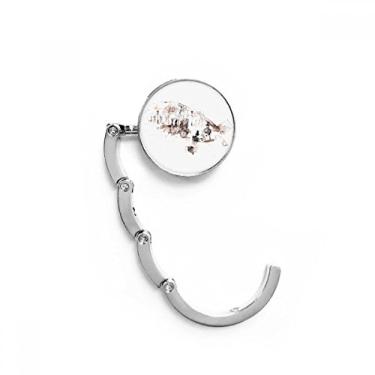 Imagem de Gancho de mesa de aquarela estilo vintage British Architecture com fecho decorativo dobrável