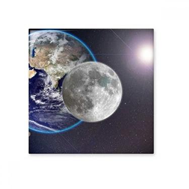 Imagem de Azulejo de cerâmica branco azul planeta branco brilhante decalque pedra adornada tijolo vitrificado