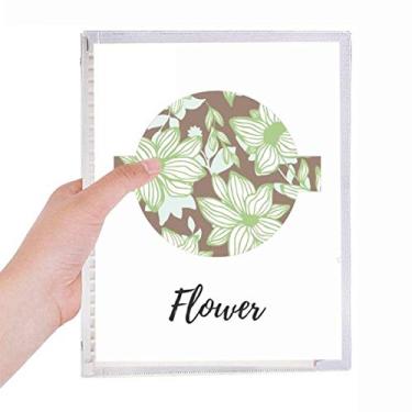 Imagem de Caderno de tinta vegetal marrom verde com folhas soltas diário recarregável