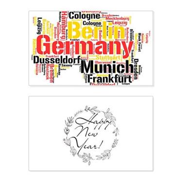 Imagem de Ilustração de Ano Novo Festival Ano Novo Mapa Nome da Cidade Alemanha Cartão Bless Mensagem Presente