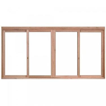 Imagem de Janela com 2 Caixilhos Fixos e 2 Caixilhos de Correr para Vidros Inteiros sem Veneziana Rondosul Natural