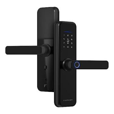 Imagem de Fortezza Fechadura Eletrônica Digital Inteligente, Alta segurança, Embutir, Zigbee - Biometria, Senhas, Cartão, Aplicativo e Chave mecânica, Compatível com Alexa*, FZE01BK, Preto