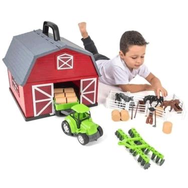 Imagem de Fazendinha Infantil De Brinquedo Celeiro Com Alça Poliplac
