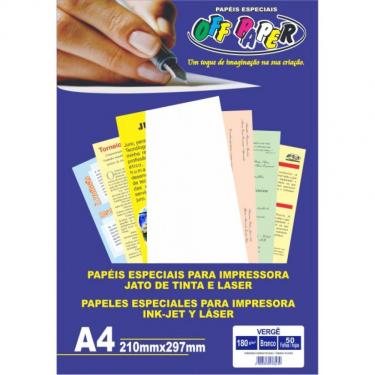 Imagem de Papel Vergê Branco A4 180g 50 folhas Off Paper 0016