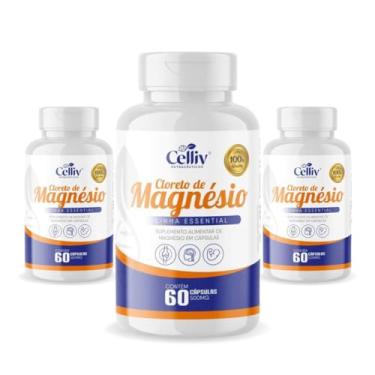 Imagem de 3x Cloreto de Magnésio 60 Cápsulas de 500mg Celliv
