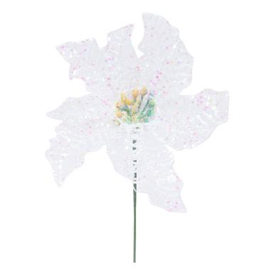 Imagem de Flor Poinsétia Vazada Glitter 1Un 20X13Cm