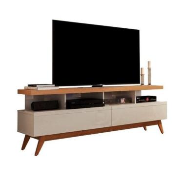 Imagem de Rack Retrô TV Até 72 Polegadas Pés De Madeira 2 Gavetas 4 Nichos Vivare Wood 1.60