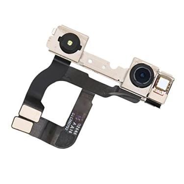 Imagem de Vomeko Cabo flexível para câmera frontal com sensor de luz para iPhone 12 compatível com Apple iPhone 12 inclui suporte de metal, cabo flexível de microfone e adesivo adesivo.