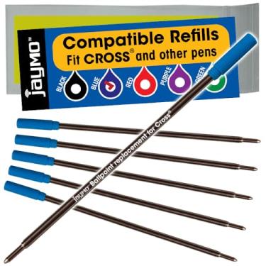 Imagem de Jaymo Substituição para Cross 8511 - Mede 116 mm de comprimento - Refil de caneta esferográfica - 6 azuis