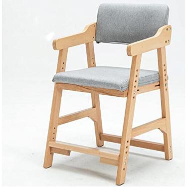 Imagem de Zhihua Apoio de braço para cadeira de estudo, cadeira de estudo ajustável com 6 alturas, cadeira de jantar para crianças de madeira maciça adequada para crianças de diferentes idades, cor opcional, D