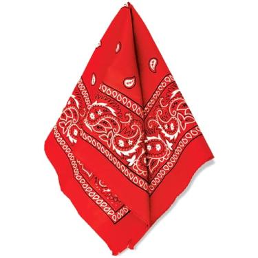 Imagem de Amscan Bandana feminina Paisley, Vermelho, 20" x 20". 1 Pc