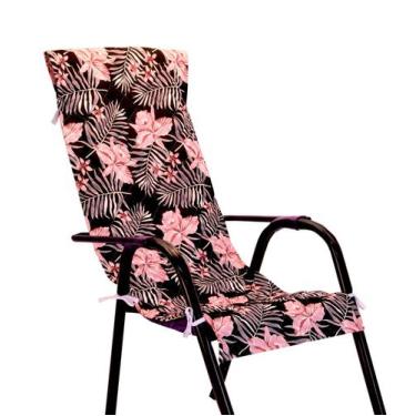 Imagem de Capa De Cadeira Espreguiçadeira Floral Rosa - Deccoralle