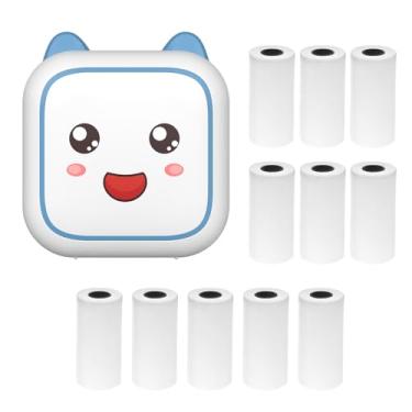 Imagem de Daconovo impressora térmica multifuncional portátil fabricante de adesivos foto instantânea suporte para impressão sem tinta conexão BT para smartphone com 11 rolo de papel 57 mm compatível com s NS