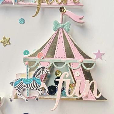 Imagem de KSCRAFT Misturador de barraca de circo, moldes de corte de metal para scrapbooking/cartões/suprimentos de decoração divertidos para crianças