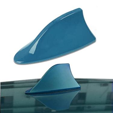 Imagem de ASUBHA Capa de antena de barbatana de tubarão de carro, base aérea de teto AM/FM sinal de rádio para carro, SUV, caminhão, capa em forma de barbatana de tubarão de veículo com fita adesiva,