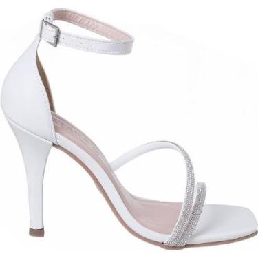 Imagem de Sandália Feminina Salto Alto Calcanhar Fechado Social Festa-Feminino