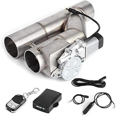 Imagem de Kit de recorte de escapamento, 2.5 tamanhos de 63mm, tubo elétrico em y, controle de escapamento, válvula dupla sem fio, controle remoto, tubos traseiros de carro