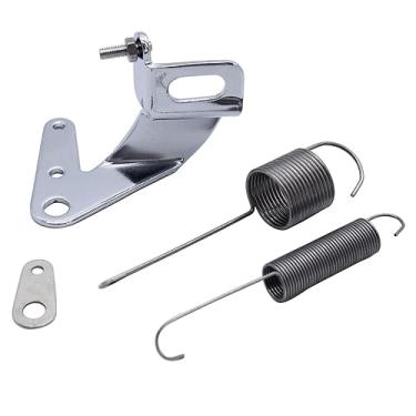 Imagem de YUCHENSHLP Kit de mola de retorno do acelerador, suporte de cabo de acelerador de carburador de carro de aço inoxidável com peças de conjunto de mola de retorno duplo