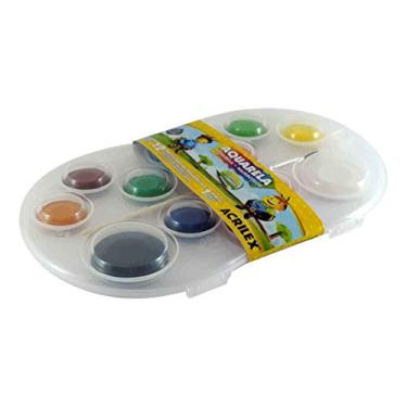 Imagem de Aquarela Escolar Estojo com 12 Cores + Pincel, Acrilex 01812, Multicor