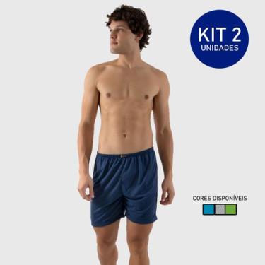 Imagem de Samba Canção Shorts de Dormir Kit 2 Unidades em Malha Linha Noite - DI