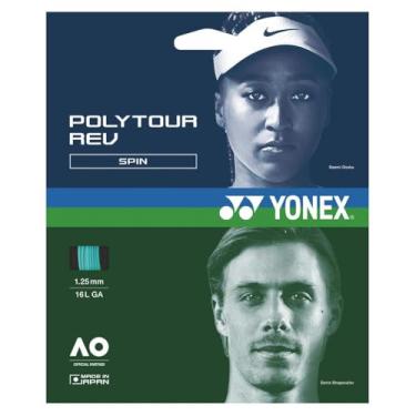 Imagem de YONEX Conjunto de cordas de tênis PolyTour REV (17, menta)