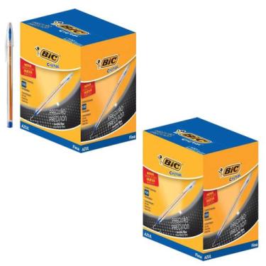 Imagem de Kit Caneta 0.8 Cristal Precisao Caixa 200 Und Bic