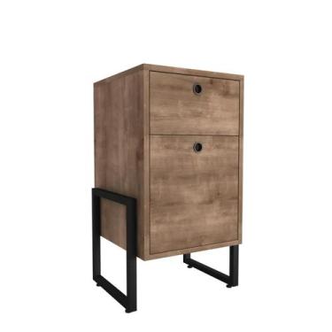 Imagem de mesa de cabeceira para quarto Wolli - Duas Gavetas - Carvalho - Móveis