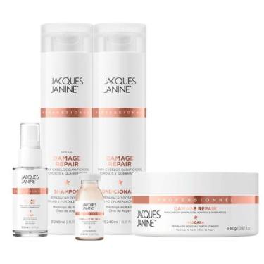 Imagem de Kit Jacques Janine Damage Repair Shampoo Condicionador 240ml Máscara 8