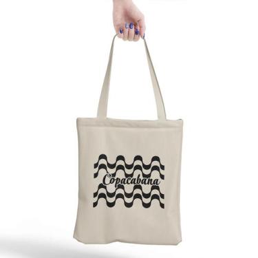 Imagem de Ecobag Copacabana Rio de Janeiro Feminina grande Tecido Algodão Cru Ec