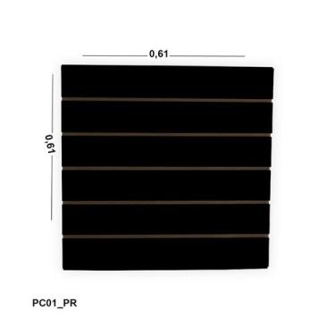 Imagem de Painel Canaletado em Mdf 0,61 x 0,61m - Preto Fosco - LM Balcoes