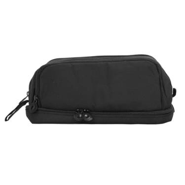 Imagem de Estojo de Lápis de Grande Capacidade, Bolsa de Lápis Portátil de Lona Com Abertura Dupla para Biblioteca Escolar (Preto)