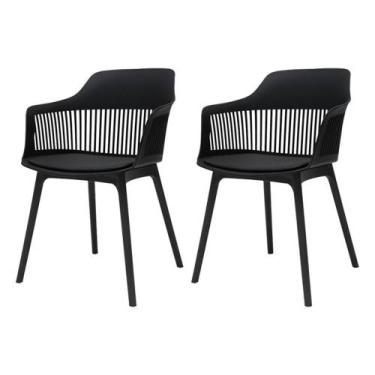 Imagem de Kit 2 Cadeiras Polipropileno Marcela Preta Cozinha Jantar - Waw Design