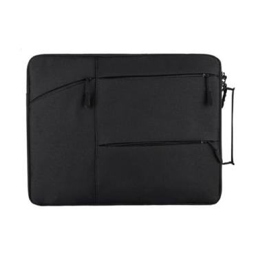 Imagem de Capa para Notebook Impermeável com Bolsos Frontais e Alçavarias cores MacBook Air Pro (Preta, 15.6)