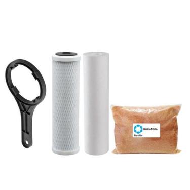 Imagem de Kit Refil Deionizador Pp Carvão Resina Mb400 Chave Carcaça - Br Fish A