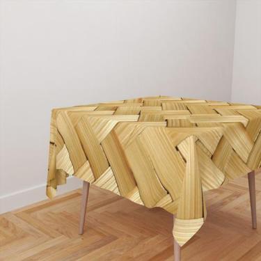 Imagem de Toalha De Mesa Quadrada 4 Lugares Tecido Oxford Palha TL09- 140x140cm 