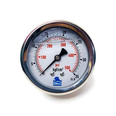 Imagem de Manômetro Diam.63mm (2.1/2) 0-35 Kgf/cm2 X 500 Psi - com glicerina - L