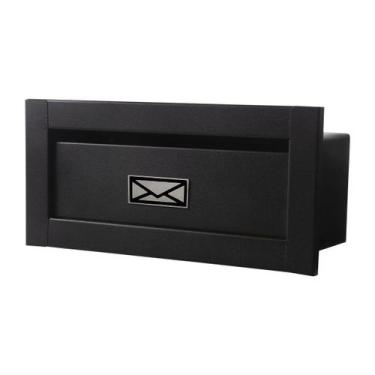 Imagem de Caixa Correio techinox carta Luxo linear preta fosca 20 cm profundidad