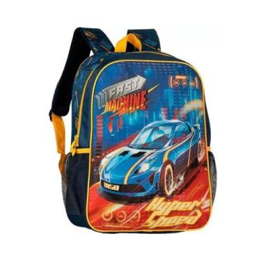 Imagem de Mochila Bolsa Costas Infantil Escolar Carrinho Fast Machine Irado - Al