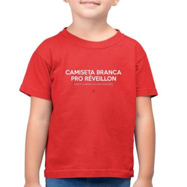 Imagem de Camiseta Algodão Infantil Camiseta Branca de Réveillon - Foca na Moda,