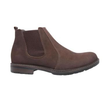 Imagem de Botinas Country Masculina Bico Redondo Couro Nobuck Marrom - GGFontane